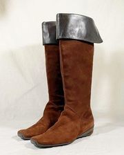 Brown Suede Leather Hamza Knee High Riding Boots~9.5~
