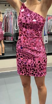 , size 0, Pink sequined mirror dress!!