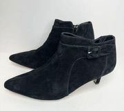 Bella Vita Booties Womens Bindi Shoot Black Kid Suede Leather Size 8 WIDE