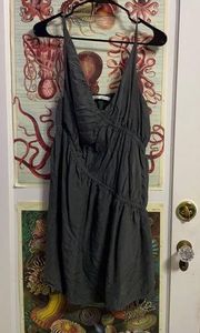 Susana Monaco Asymmetrical Silk Tiered Gray 100% Silk Dress Women Size Medium