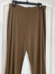 Susan Graver Brown Liquid Knit Pull On Pants Medium Petite