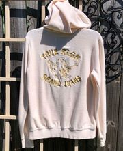 True Religion velour Cream Full zip up hoodie M