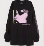 H&M Ariana Grande Sweetener Tour Graphic Long Sleeve T Shirt Oversized small