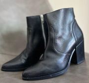 STEVE MADDEN black premier leather pointed toe boots