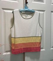 Christopher & Banks Vintage Large  Rainbow Cotton Tank Top