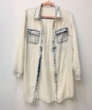 Nectar Acid wash denim tunic shirt sz small