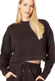 WeWorewhat Cropped Crew Mock Neck Pullover Terry Sweatshirt S Small NWT