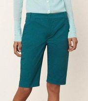 NEW Vince Coin Pocket Bermuda Short Teal Green Stretch Cotton Blend Size 4