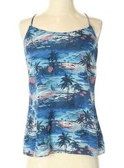 J.Crew  blue & peach palm tree island top size 0