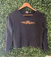 Vintage Harley Davidson Long Sleeve Cropped Top Size Small