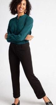 Betabrand Dress Pant Yoga Pants Cuffed Crop Lite