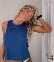 ALALA Blue Mesh Workout Tank Top