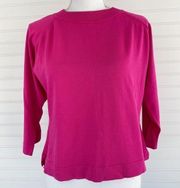 Hot pink 3/4 sleeves blouse Size Large