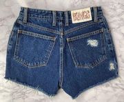 Bongo Vintage Blue Distressed Custom Cutoff Denim Jean Shorts 5