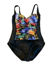 Women's Maxine Of Hollywood Multicolor Ruched Swimsuit Size Small EUC #S-276