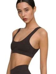 NWT Good American The Essential Women’s Lounge Scoop Bra Brown Workout Small 1