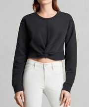 Allsaints Black Paloma Cropped Sweatshirt XS