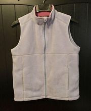 LL BEAN Women's Vest  XL (18) Fleece Full Zip Pockets Light Purple Pockets￼￼￼