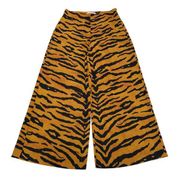 Adam Lippes Pants Womens 0 Orange Black Tiger Animal Wide Leg High Rise Silky
