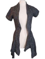 Charming charlie Short Sleeve Open Cardigan Handkerchief Hem Duster