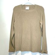 Figs Loungewear Knit Crewneck Sweater Camel Tan