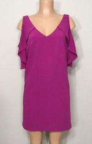 Trina Turk fuchsia cold shoulder sheath dress. NWOT