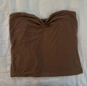 Brown  Strapless Cutout Top