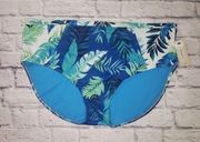 NEW Peyton & Parker Women's Size 3X Blue Tropical Full Coverage Swimsuit Bottom