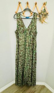 For Design Nation Green Print Maxi Dress XL