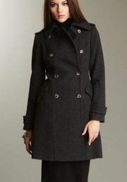All Saints Spitalfields Boni Wool Double Breasted Pea coat Jacket size 8