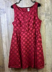 Disney Lauren Conrad Size 14 Red Sleeveless Lined Dress with Back Zipper