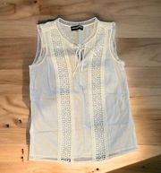 KARL lagerfeld white linen tank top nwot