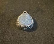 Pear shaped drusy pendant in 925
