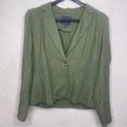 ModCloth Linen Blend Green Light Blazer Size Medium