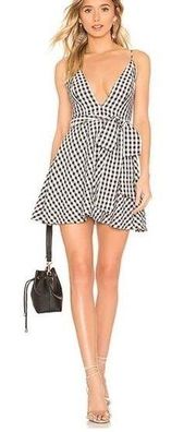 NBD Amelia mini dress in black and white