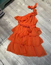 Boutique Ruffle Orange Dress