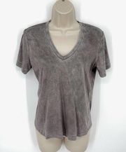 Cotton Citizen Women's NEW Standard V Neck Tee Short Sleeves SZ S Vintage Cement