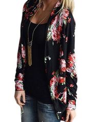 Ecowish floral long sleeve kimono