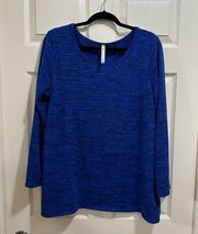 Forgotten Grace long sleeve sweater blue & black heathered color size XL