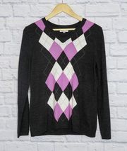 Croft & Barrow  Purple Argyle Sweater