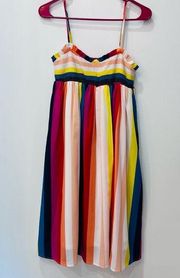 listicle boutique striped colorful dress spagaheti strap size medium