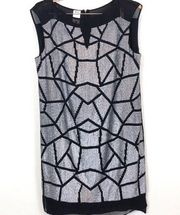 Ali Ro Geo Silk Metallic Sequin Shift Dress
Sz 10