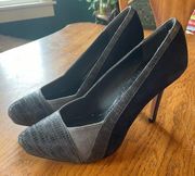 White House Black Market WHBM Leather/Suede Heels Size 8 Like New! Bin D