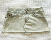 y2k light wash abercrombie micro mini denim skirt size 2