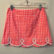 Lilly Pulitzer  Hot Pink & White Gingham Tate Mini Skirt | 0