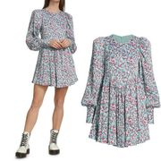 Rotate Birger Christensen Alison Floral Antigua Sand Comb Long Sleeve Dress