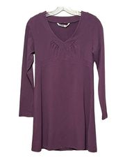 Seniorita Dress Petite V-Neck Long Sleeve Athlesiure Cotton Knit Medium