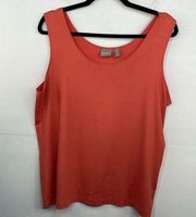 Chicos Size 3 women's Coral Nylon Spandex tank top