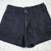 American Eagle Size 6 Mom Shorts Black High Rise Short Denim Casual Flat 90s