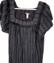 Isabel Maternity Grey Striped Short Sleeve Top Size S Maternity